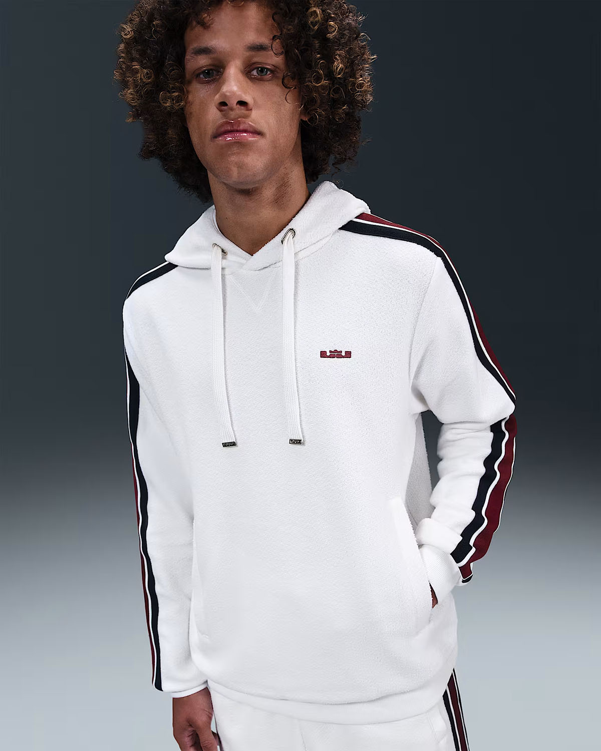 Nike LeBron 23 Standard Issue Mens Therma FIT Pullover Basketball Hoodie Sail Dark Team Red