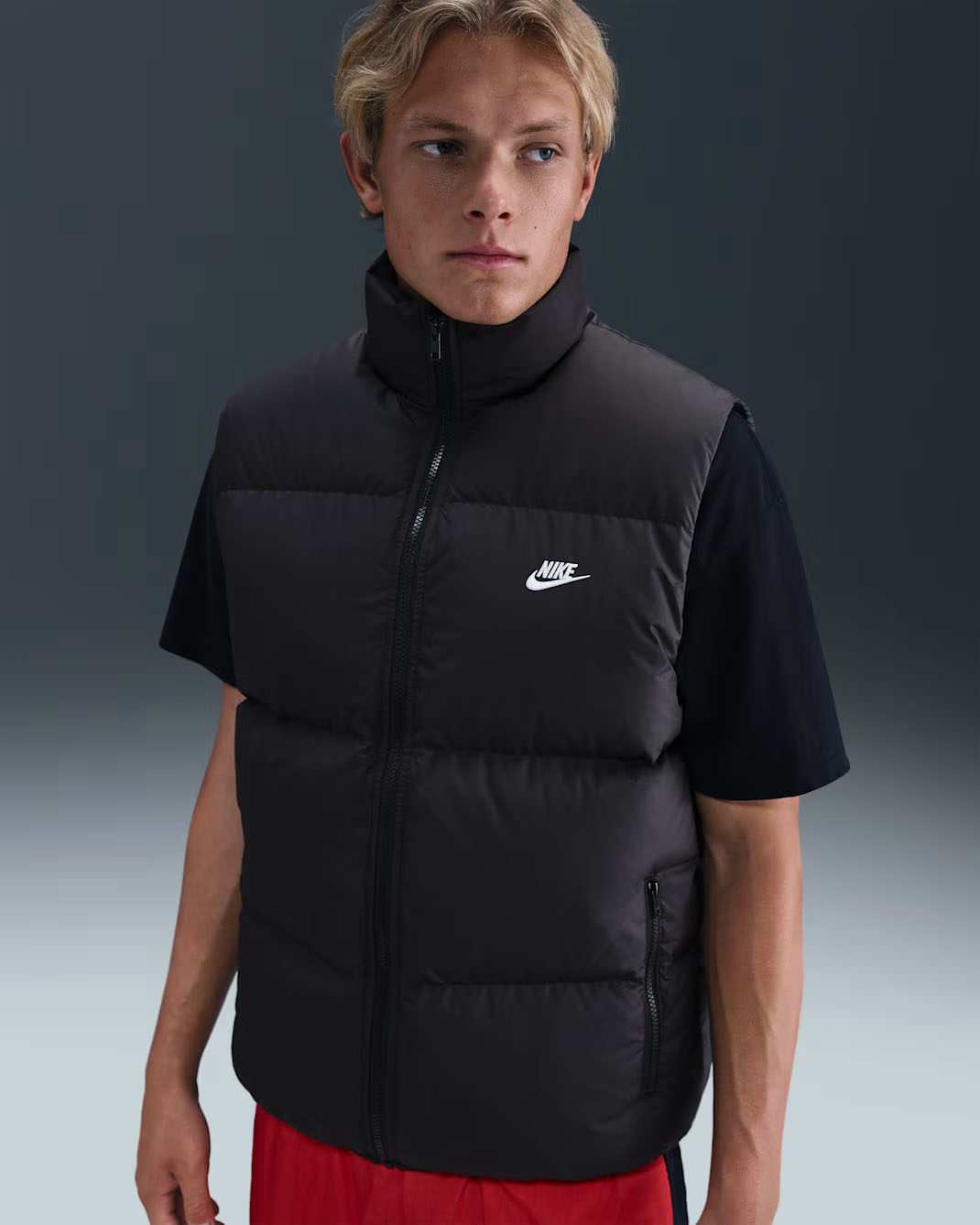 Nike Sportswear Club Mens Therma FIT Puffer Vest Black White