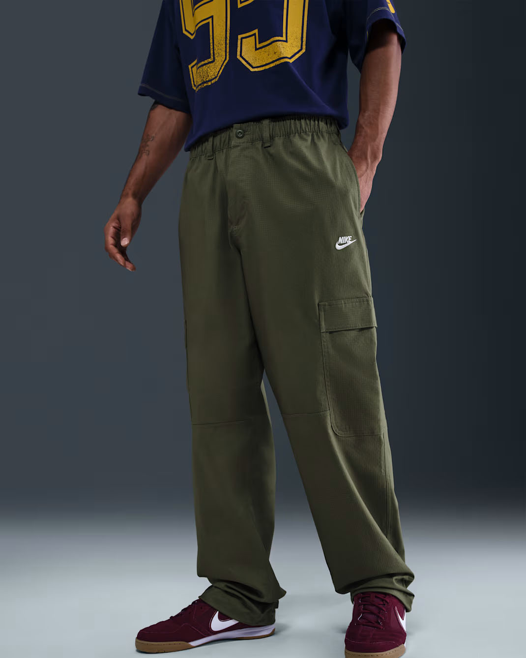 Nike Sportswear Club Mens Woven Cargo Pants Medium Olive
