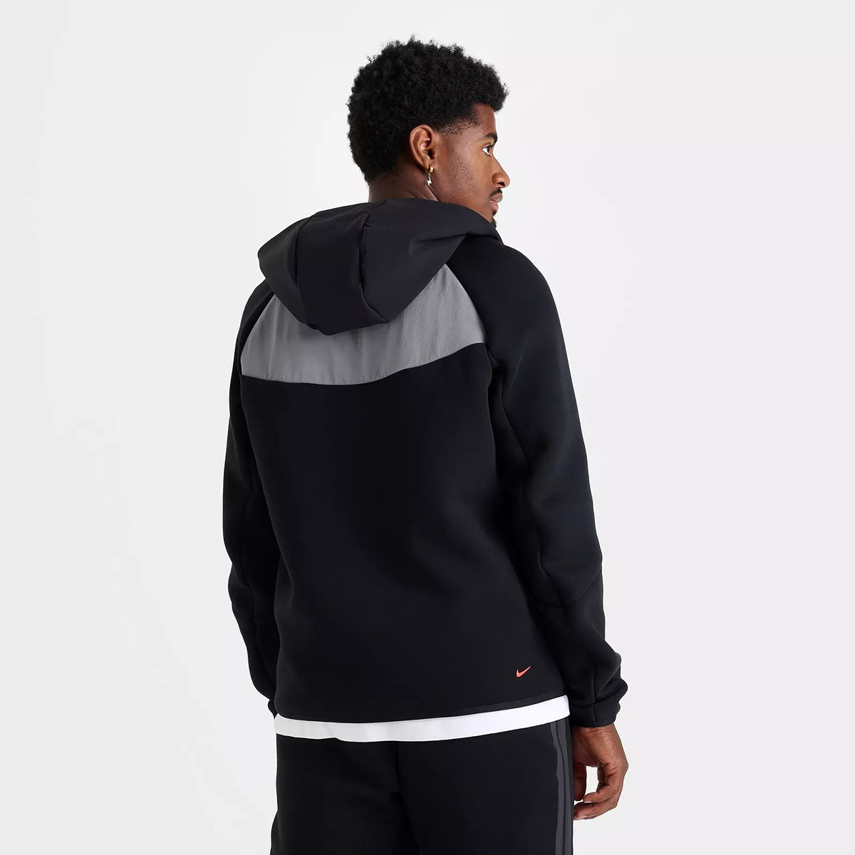 Nike Tech Fleece Full Zip Windrunner Hoodie Jacket Black Smoke Grey Bright Crimson 2