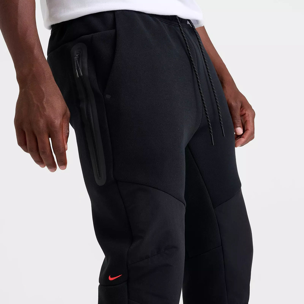Nike Tech Fleece Jogger Pants Black Smoke Grey Bright Crimson 2