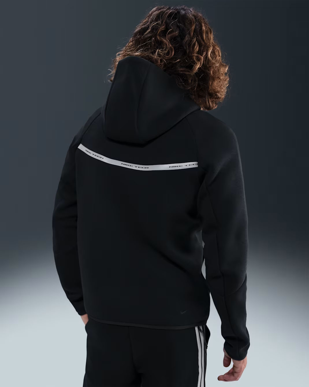 Nike Tech Fleece Mens Full Zip Windrunner Hoodie Jacket Black Reflective 2
