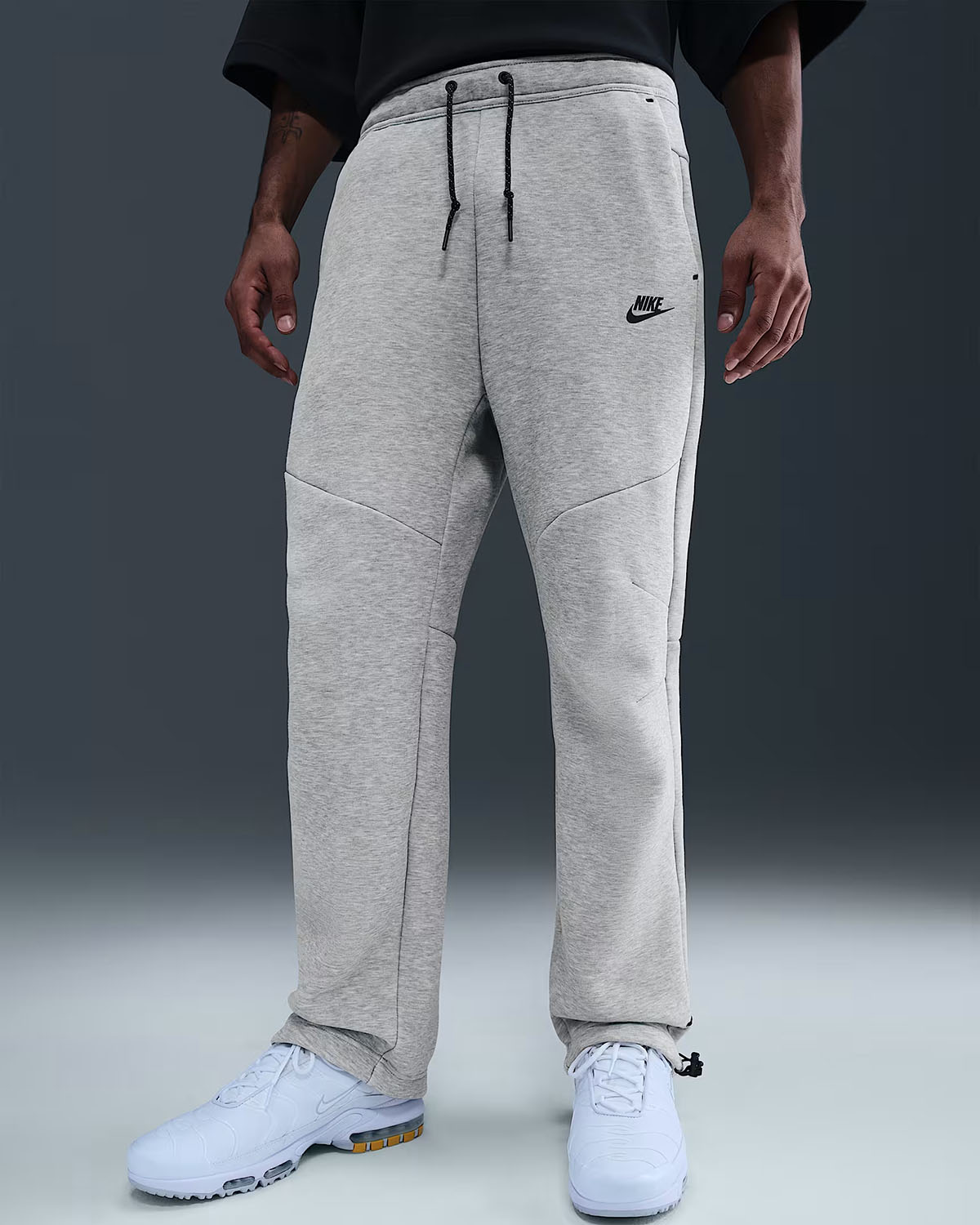 Nike-Tech-Fleece-Mens-Open-Hem-Pants-Dark-Grey-Heather-Black-1