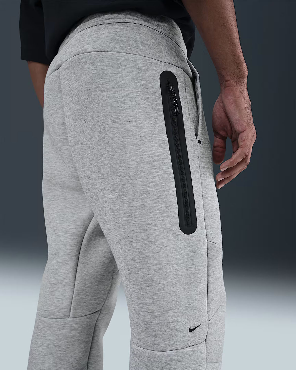 Nike-Tech-Fleece-Mens-Open-Hem-Pants-Dark-Grey-Heather-Black-2