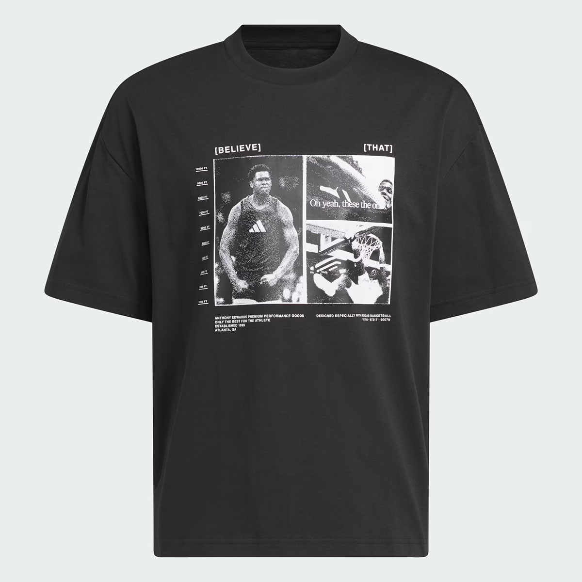 adidas Anthony Edwards 2 Mens Shirt Black