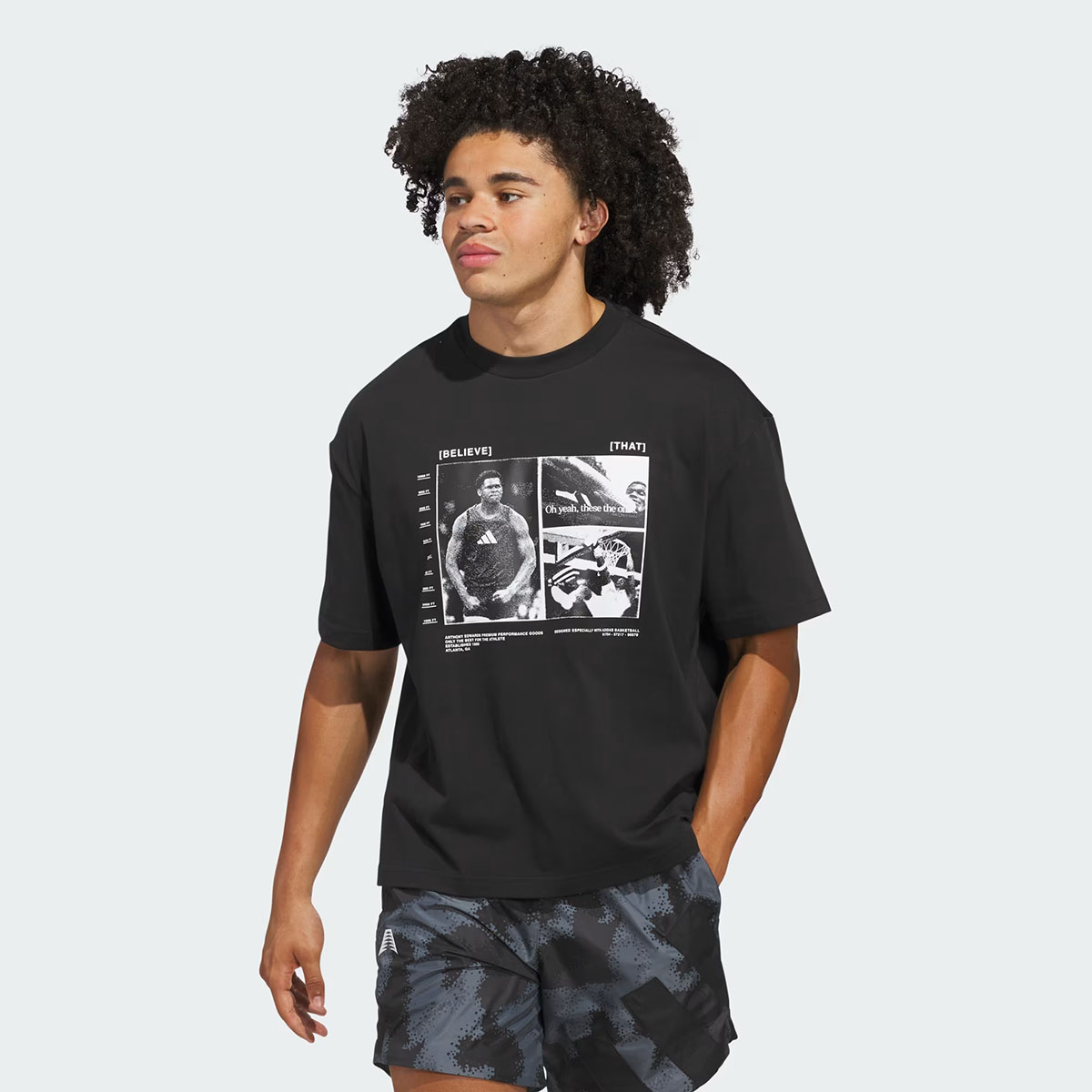 adidas Anthony Edwards 2 Mens T Shirt Black