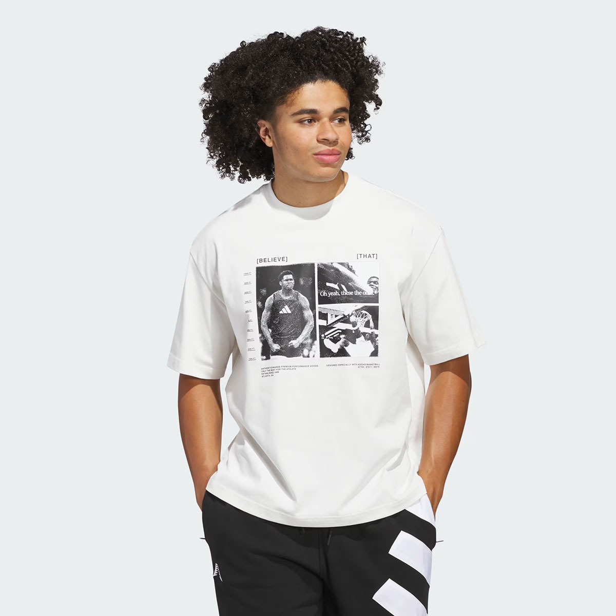 adidas Anthony Edwards 2 Mens T Shirt White