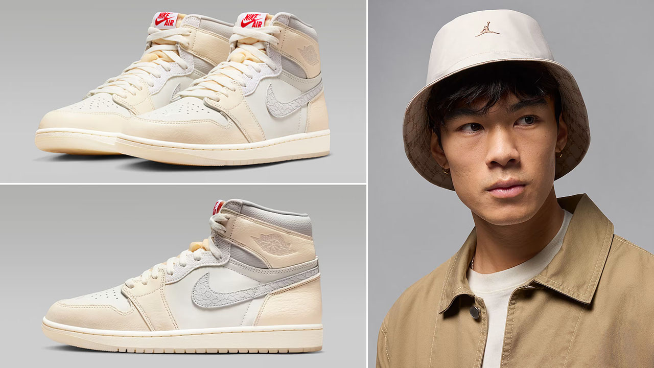 Air Jordan 1 High OG Sail x Jordan Apex Bucket Hat