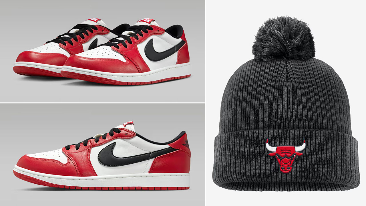 Air Jordan 1 Low OG Chicago 2025 Bulls Beanie Hat