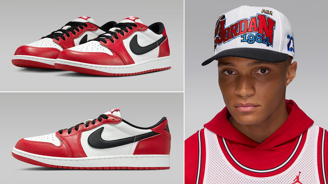 Air Jordan 1 Low OG Chicago 2025 Shoes x Jordan Pro Structured Snapback Hat
