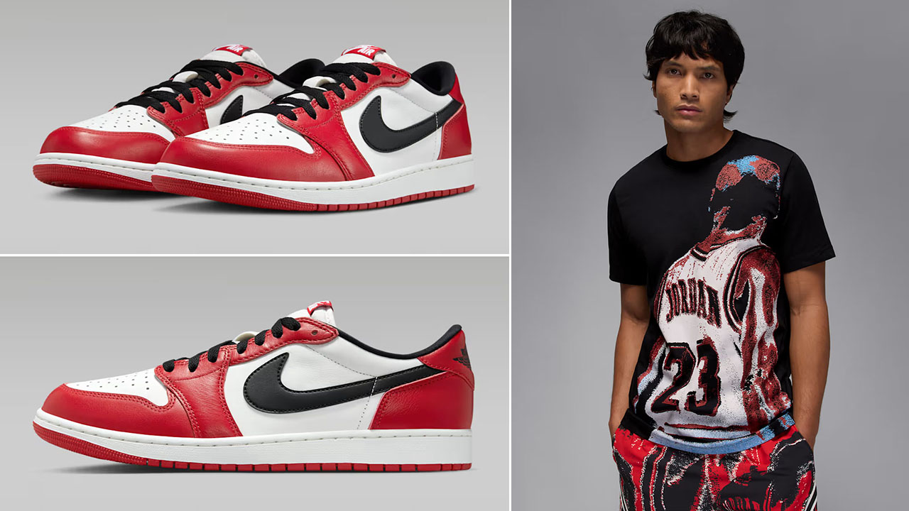 Air Jordan 1 Low OG Chicago 2025 Shoes x Jordan Sport Mens T Shirt Outfit