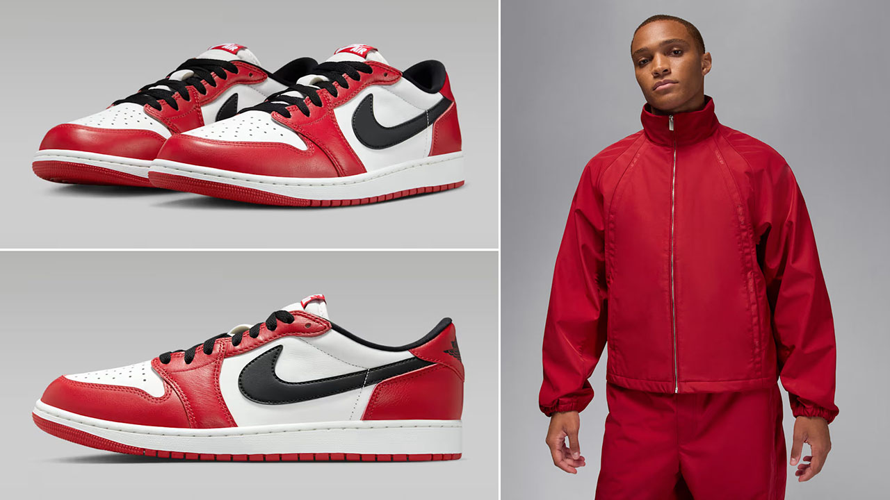 Air Jordan 1 Low OG Chicago 2025 x Air Jordan Mens Track Jacket and Pants Outfit