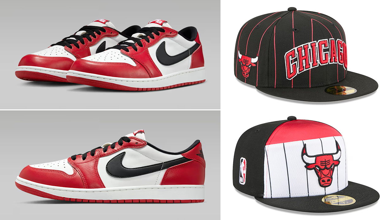 Air Jordan 1 Low OG Chicago 2025 x New Era Bulls Hats to Match Sneakers