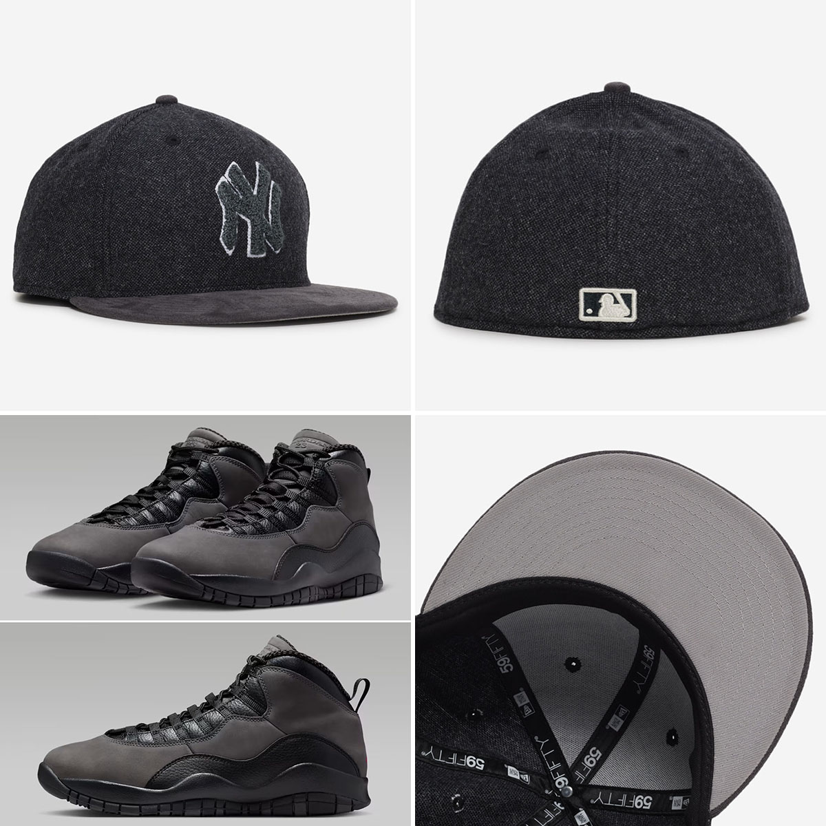Air Jordan 10 Shadow 2025 New Era Fitted Hats