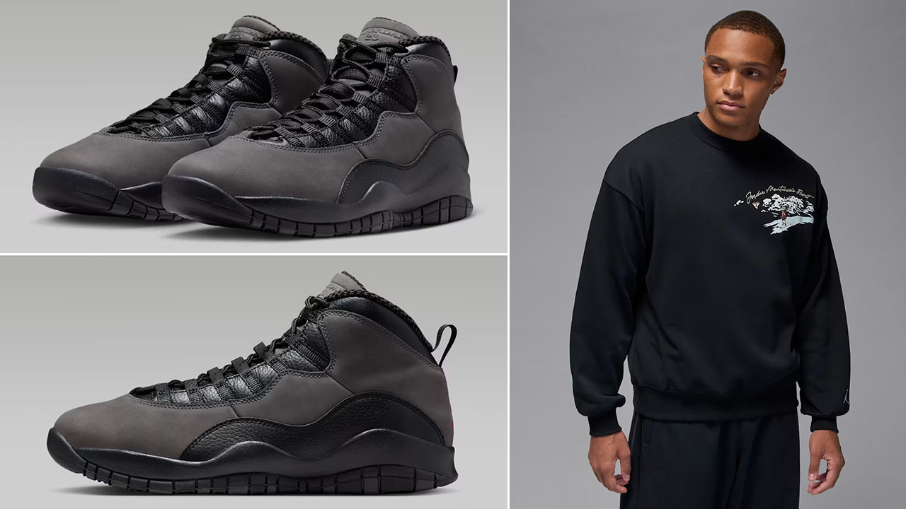 Air Jordan 10 Shadow 2025 x Jordan Brooklyn Fleece Mountainside Sweatshirt Outfit