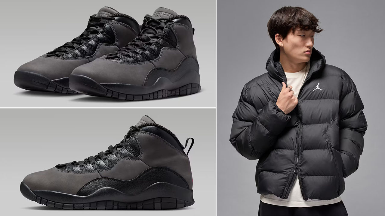 Air Jordan 10 Shadow 2025 x Jordan Brooklyn Puffer Jacket Outfit