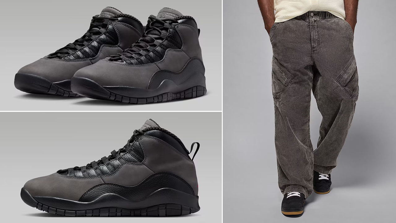 Air Jordan 10 Shadow 2025 x Jordan Flight Chicago Corduroy Pants Outfit