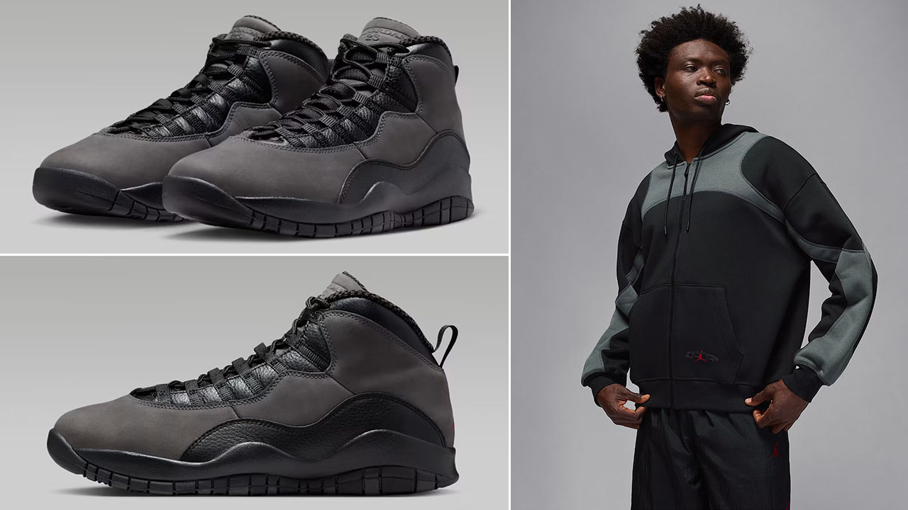 Air Jordan 10 Shadow 2025 x Jordan Oversized Full Zip Hoodie Outfit