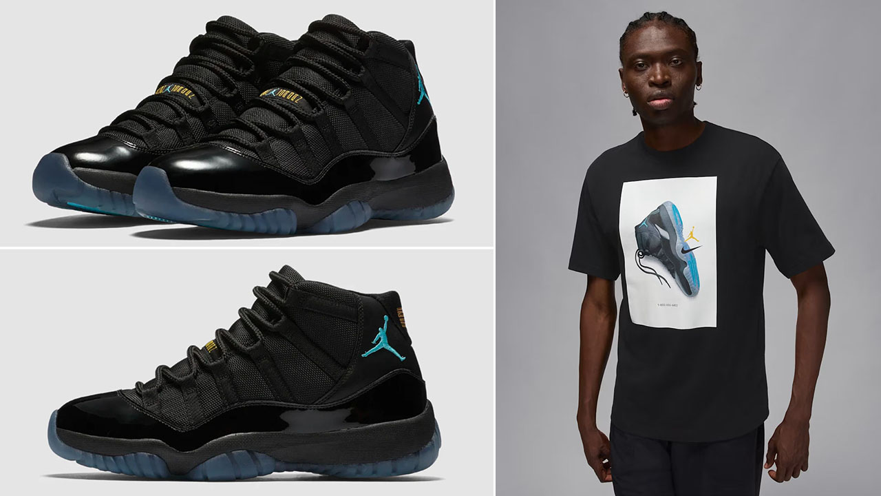 Air Jordan 11 Gamma 2025 Shoes x Jordan AJ11 Mens Black T Shirt Outfit