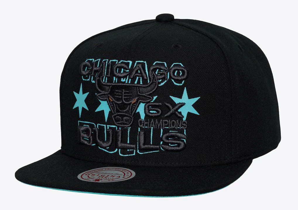 Air Jordan 11 Gamma Blue 2025 Chicago Bulls Hat Mitchell and Ness OG Flat Brim Snapback Cap 1