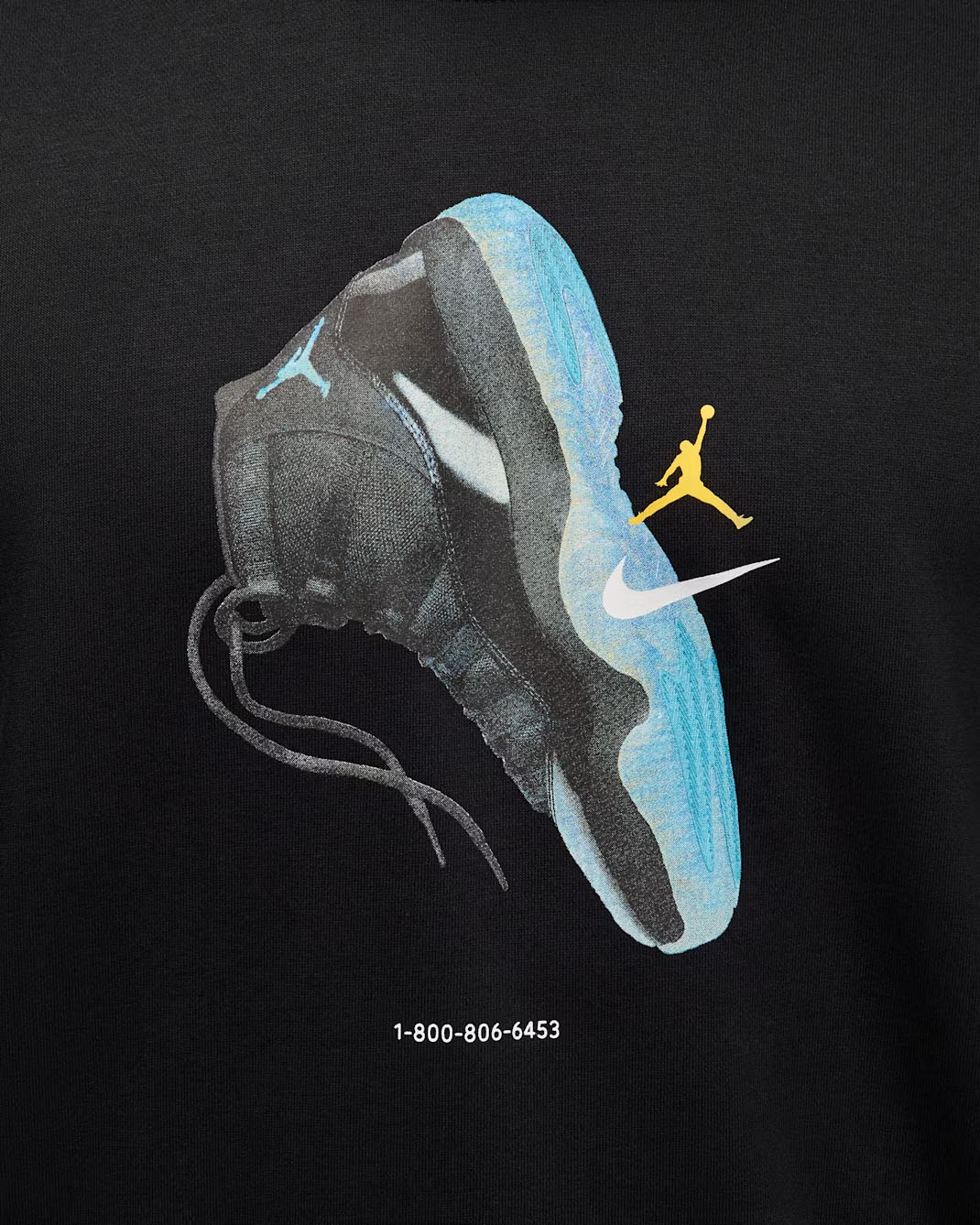Air Jordan 11 Gamma Blue 2025 Mens Brooklyn Fleece Crewneck Sweatshirt Black 2