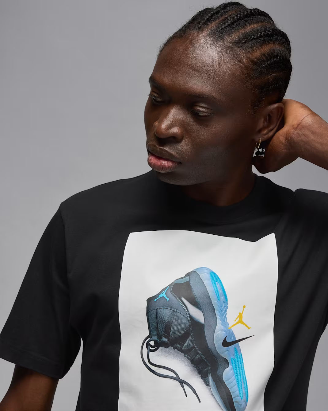Air Jordan 11 Gamma Blue 2025 Mens Photo T Shirt Black 2