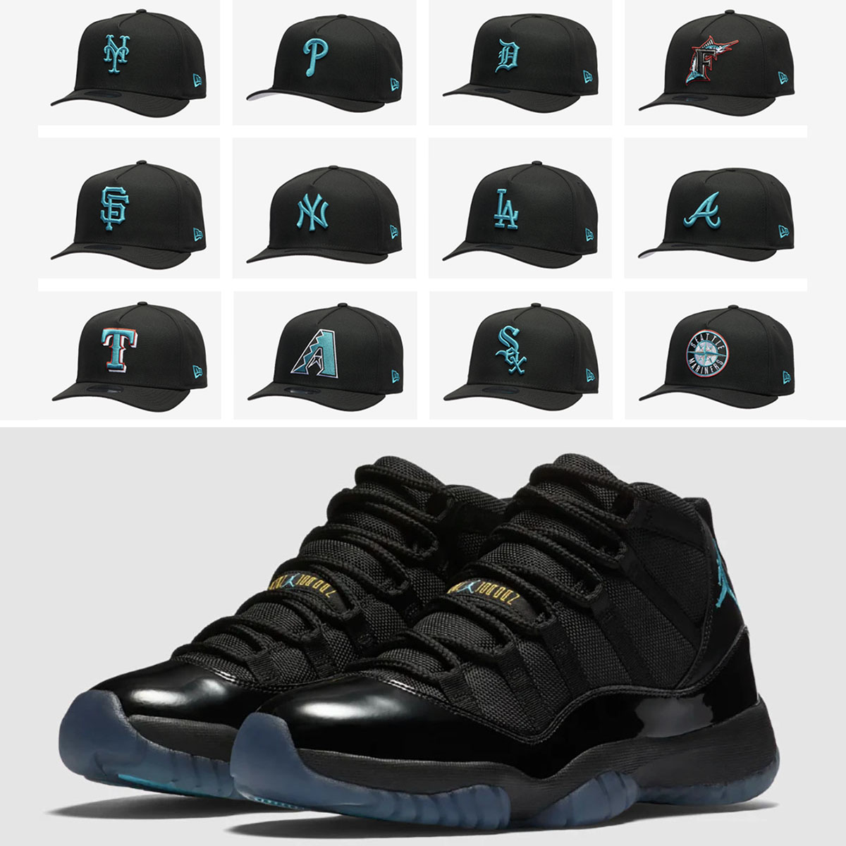 Air Jordan 11 Gamma Blue 2025 New Era Snapback Hats to Match Sneakers