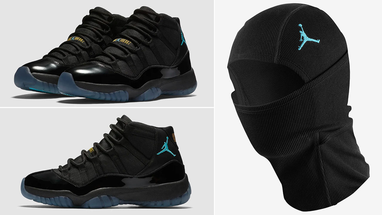 Air Jordan 11 Gamma Blue 2025 x Jordan Flight Balaclava Hood Black Gamma Blue