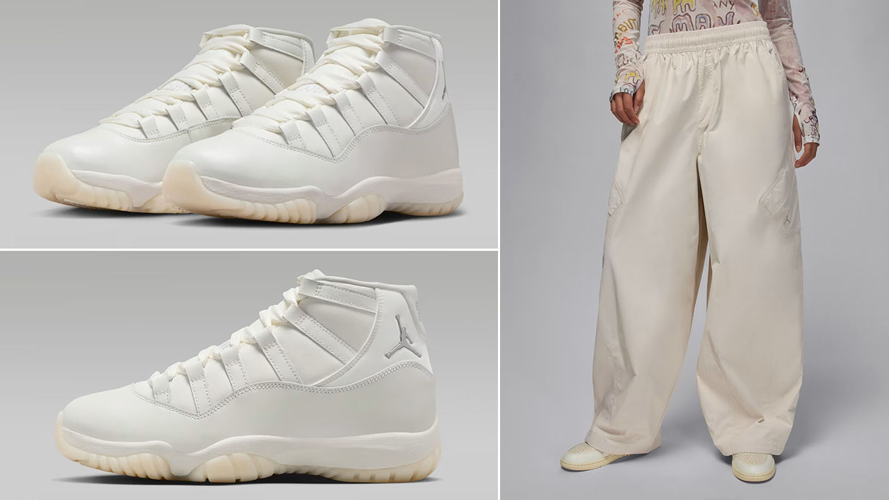 Air Jordan 11 Pearl x Jordan Chicago Womens Parachute Pants Outfit