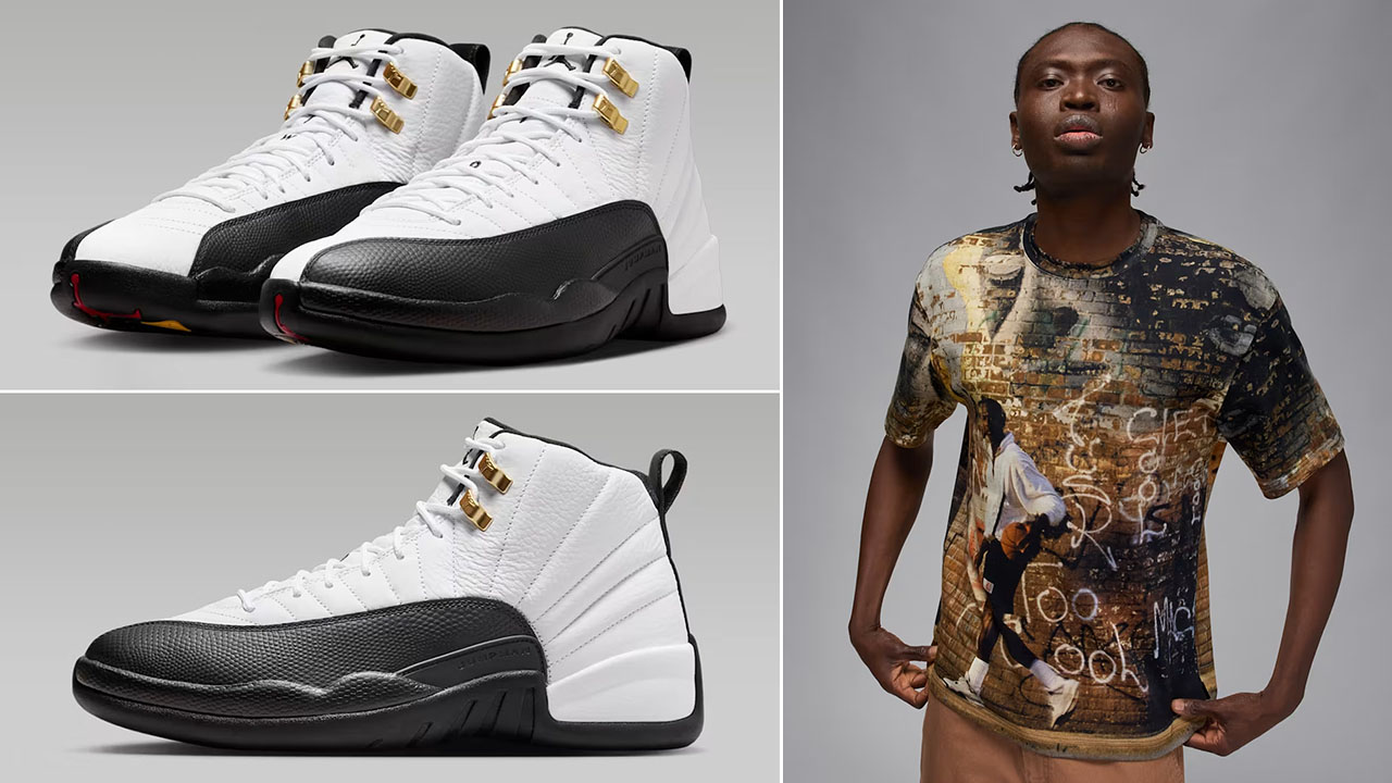 Air Jordan 12 Taxi 2025 x Air Jordan 85 Mens T Shirt