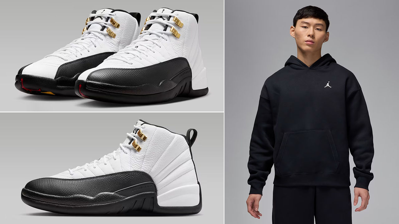 Air Jordan 12 Taxi 2025 x Jordan Brooklyn Fleece Mens Oversized Hoodie Outfit