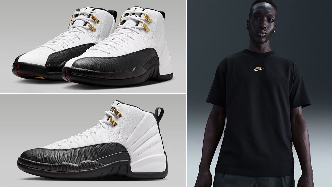 Air Jordan 12 Taxi 2025 x Nike Premium Essentials T Shirt Outfit