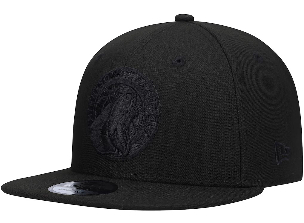 Air Jordan 4 Black Cat 2025 New Era Minnesota Timberwolves Black Snapback Hat