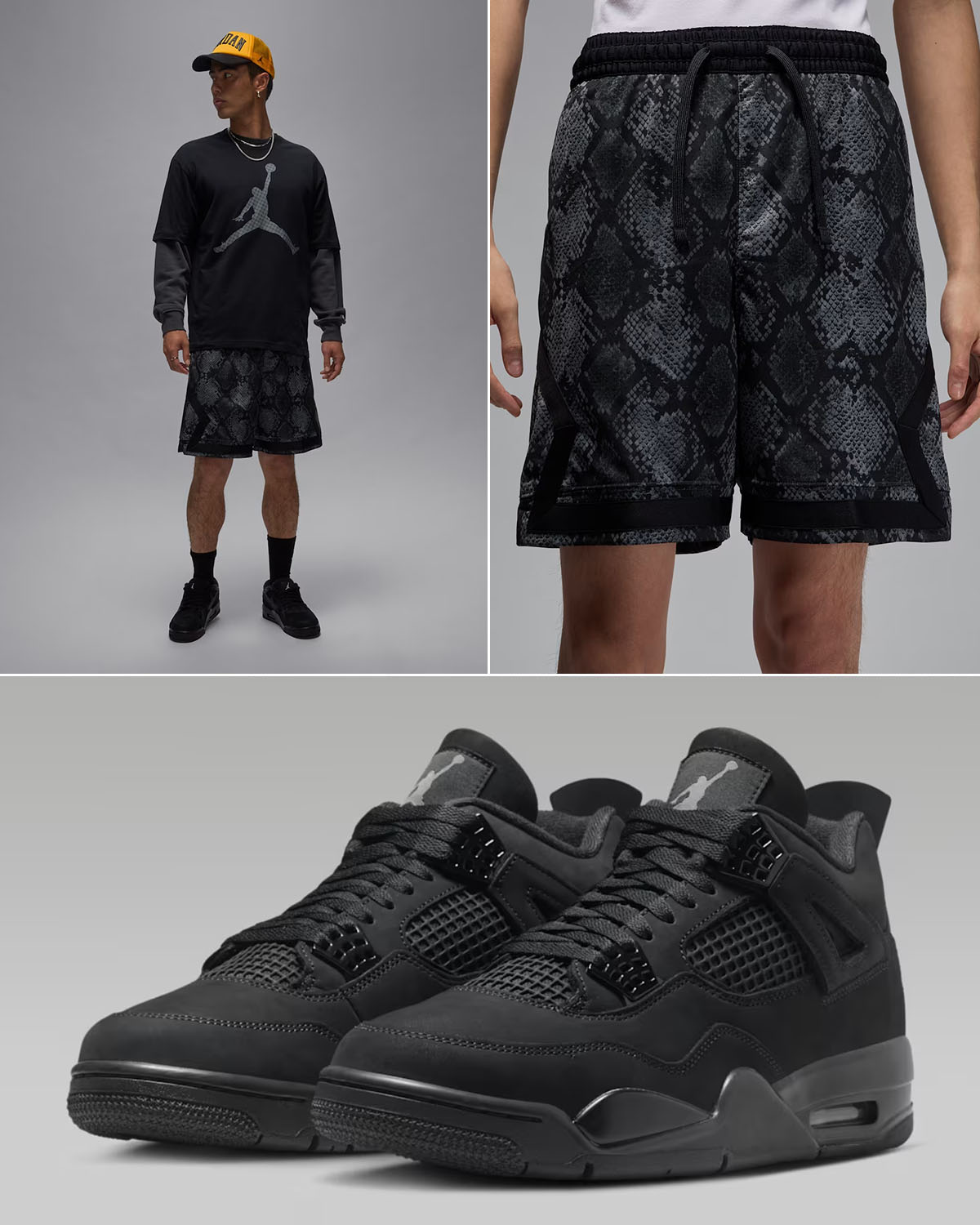 Air Jordan 4 Black Cat 2025 Shirt and Shorts Outfit