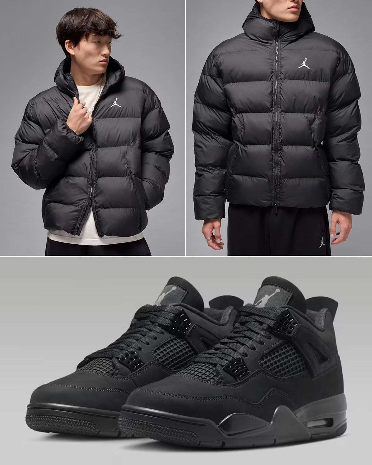 Air Jordan 4 Black Cat 2025 x Jordan Brooklyn Mens Puffer Jacket