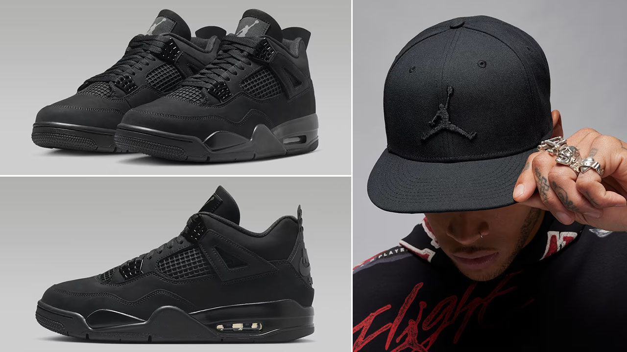 Air Jordan 4 Black Cat 2025 x Jordan Jumpman Snapback Hat