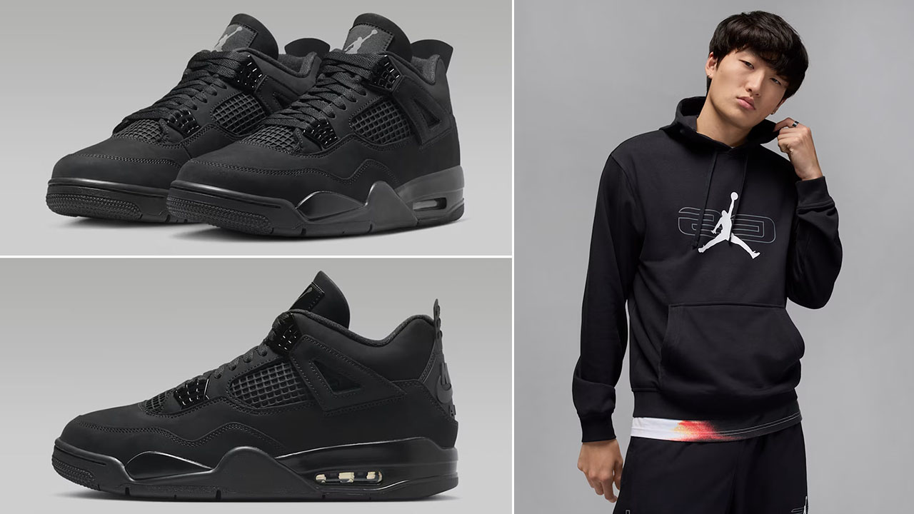 Air Jordan 4 Black Cat 2025 x Jordan Sport Crossover Mens Hoodie Outfit
