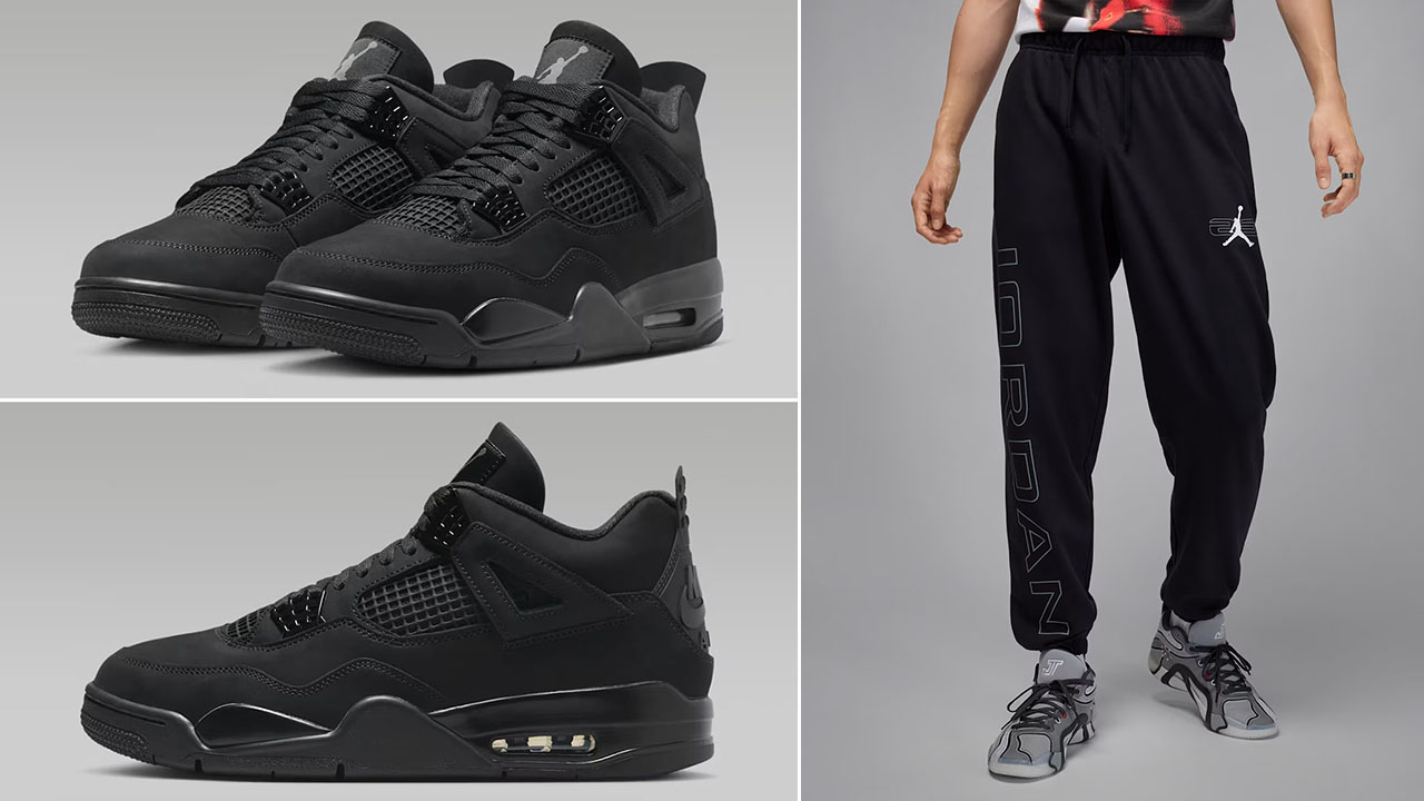 Air Jordan 4 Black Cat 2025 x Jordan Sport Crossover Mens Pants Outfit
