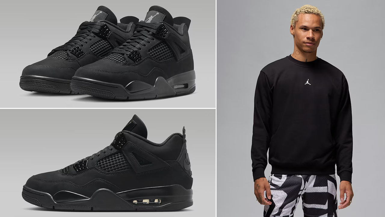 Air Jordan 4 Black Cat 2025 x Jordan Sport Crossover Mens Sweatshirt Outfit