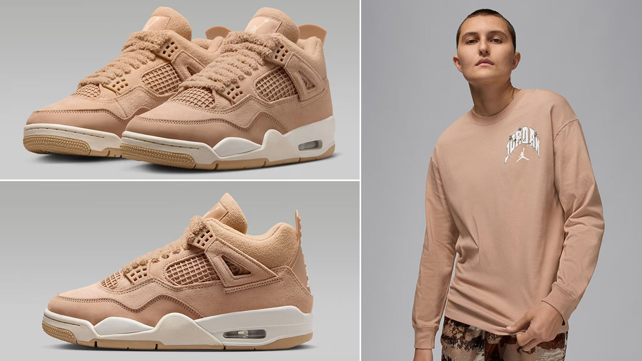 Air Jordan 4 Cozy Girl Hemp Shoes x Jordan Brooklyn Fleece Womens Realtree Long Sleeve T Shirt Outfit