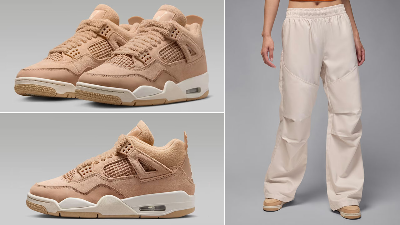 Air Jordan 4 Cozy Girl Hemp Shoes x Jordan Brooklyn Womens Pants Outfit