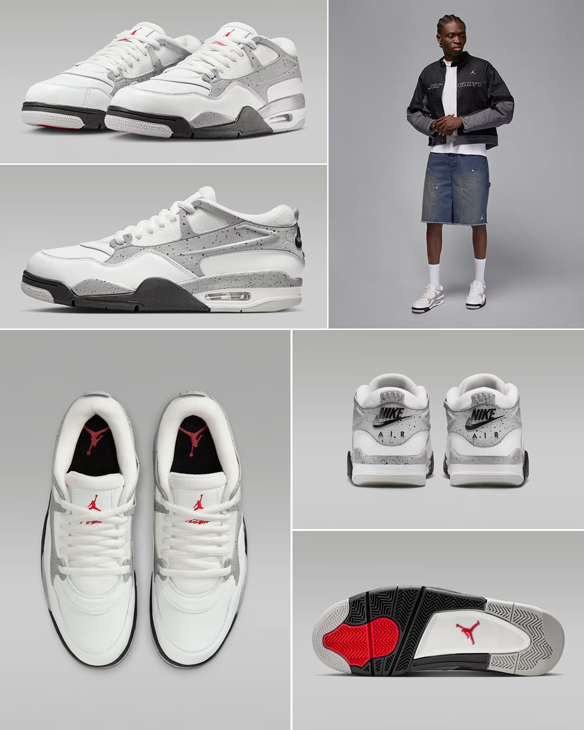 Air Jordan 4 RM White Cement Mens Shoes Outfits