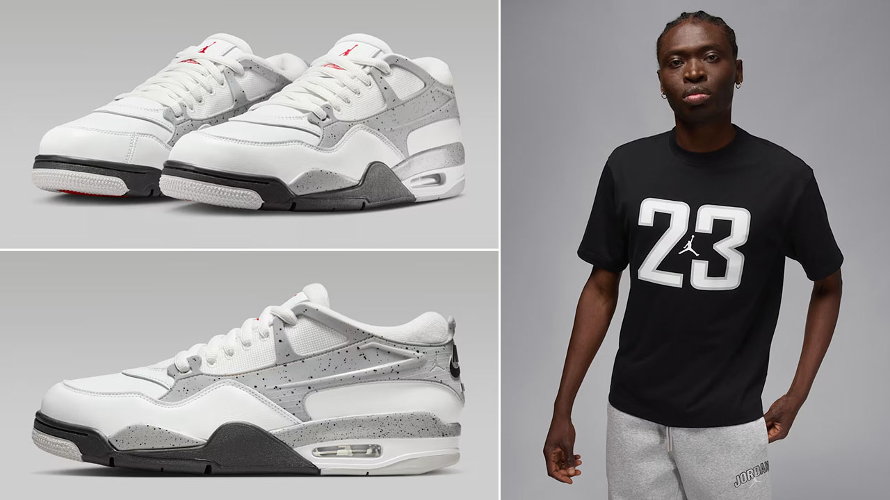 Air Jordan 4 RM White Cement Sneakers Clothing Outfits