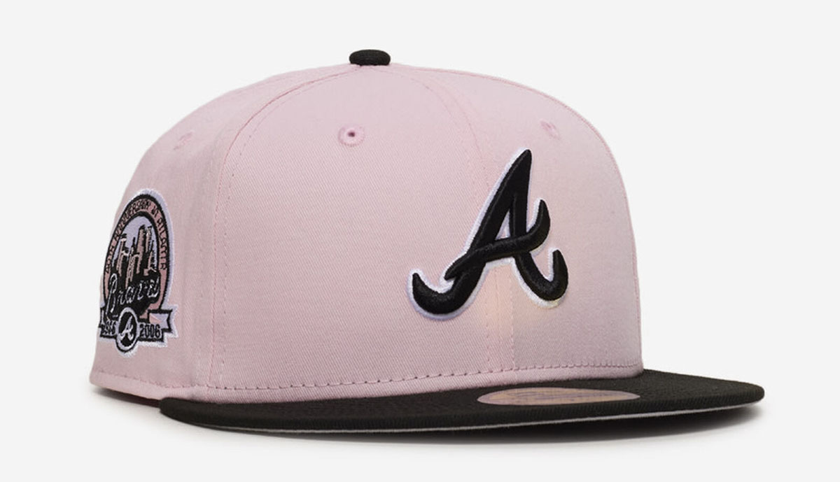 Air Jordan 5 Medium Soft Pink 35th Anniversary New Era Atlanta Braves Fitted Cap 59FIFTY Hat