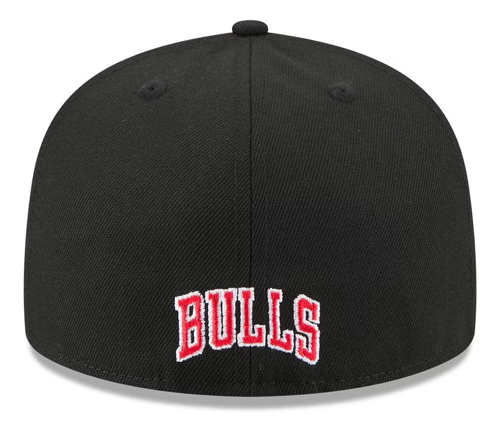 Chicago Bulls New Era 2025 NBA Tip Off Split Panel 59FIFTY Fitted Hat White Black Red 4