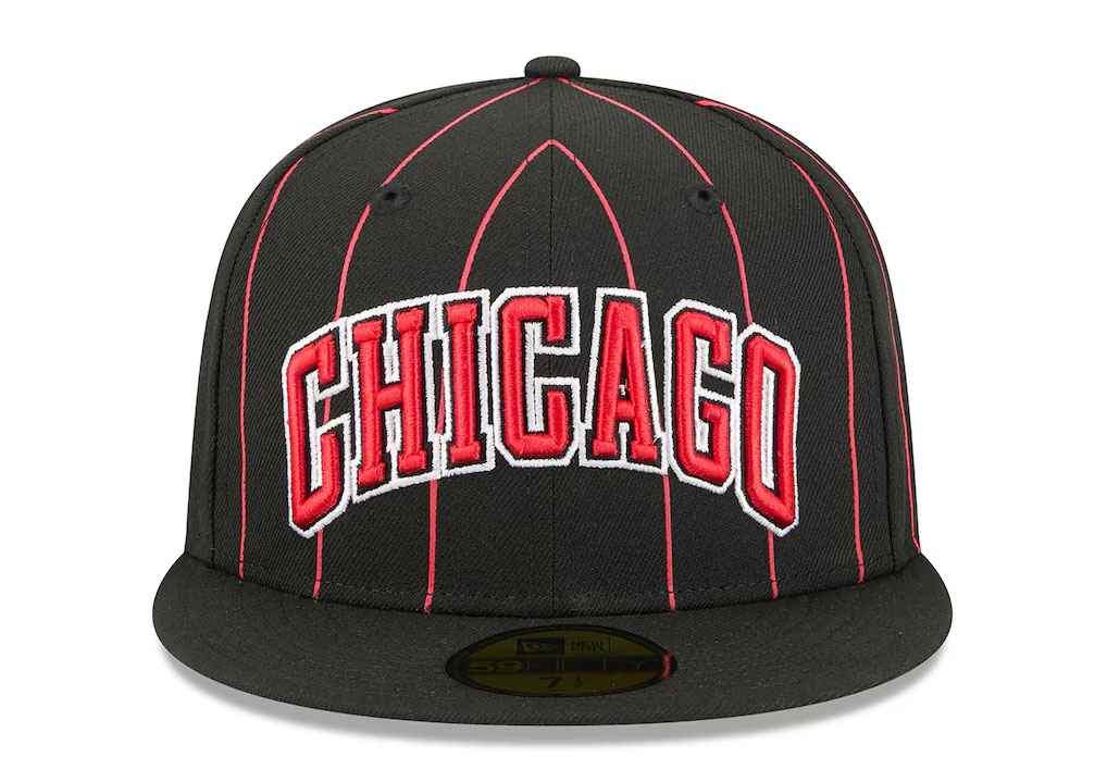 Chicago Bulls New Era Jersey Hook Statement Edition 59FIFTY Fitted Hat Black Red 3