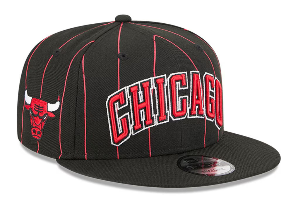Chicago Bulls New Era Jersey Hook Statement Edition 9FIFTY Snapback Hat Black Red 1