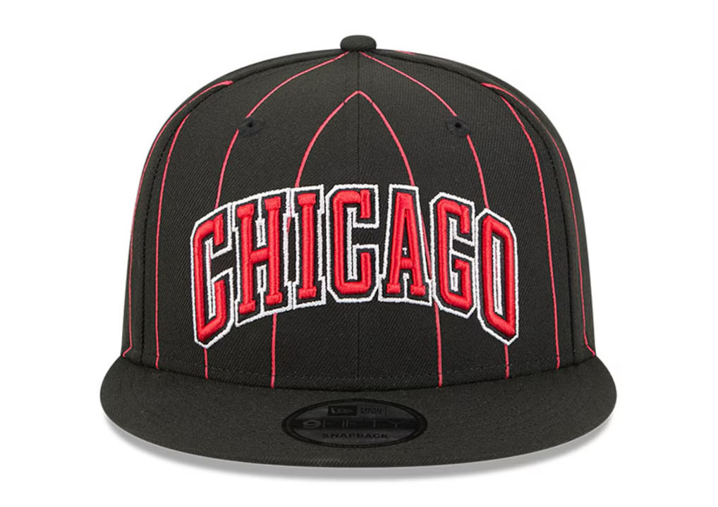 Chicago Bulls New Era Jersey Hook Statement Edition 9FIFTY Snapback Hat Black Red 3