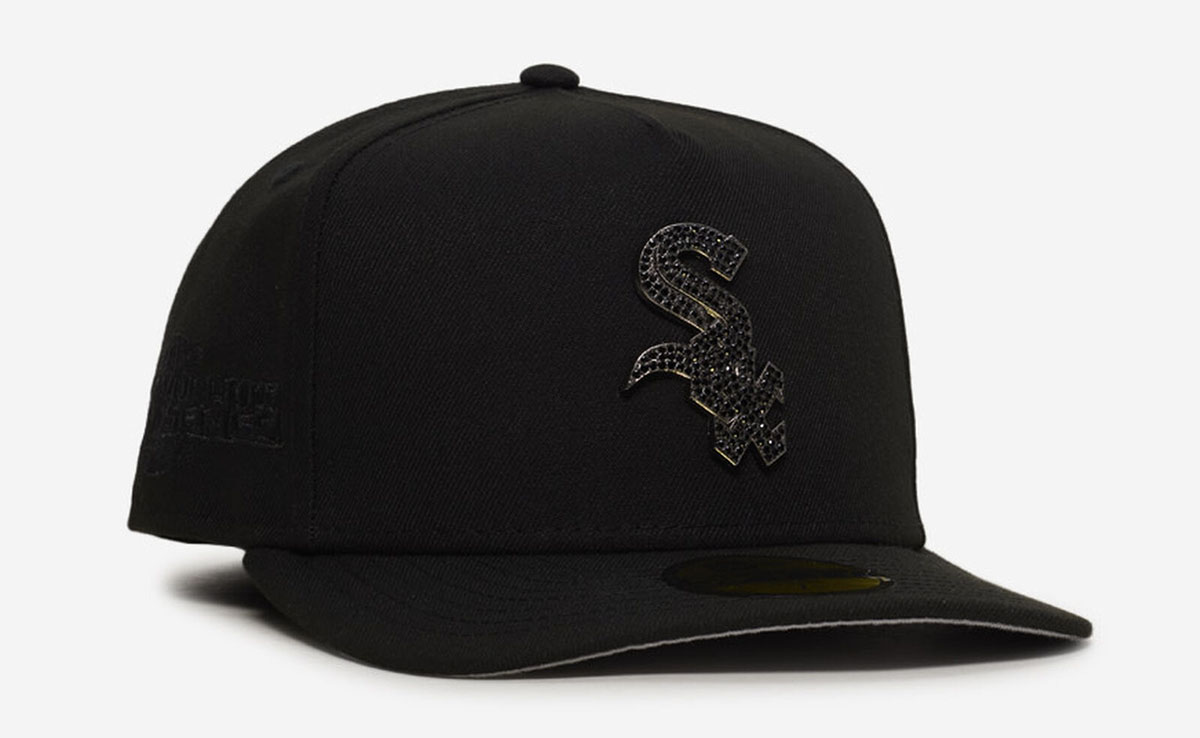 Jordan 4 Black Cat x New Era Chicago White Sox Black Stone Logo 59FIFTY Fitted Hat 1
