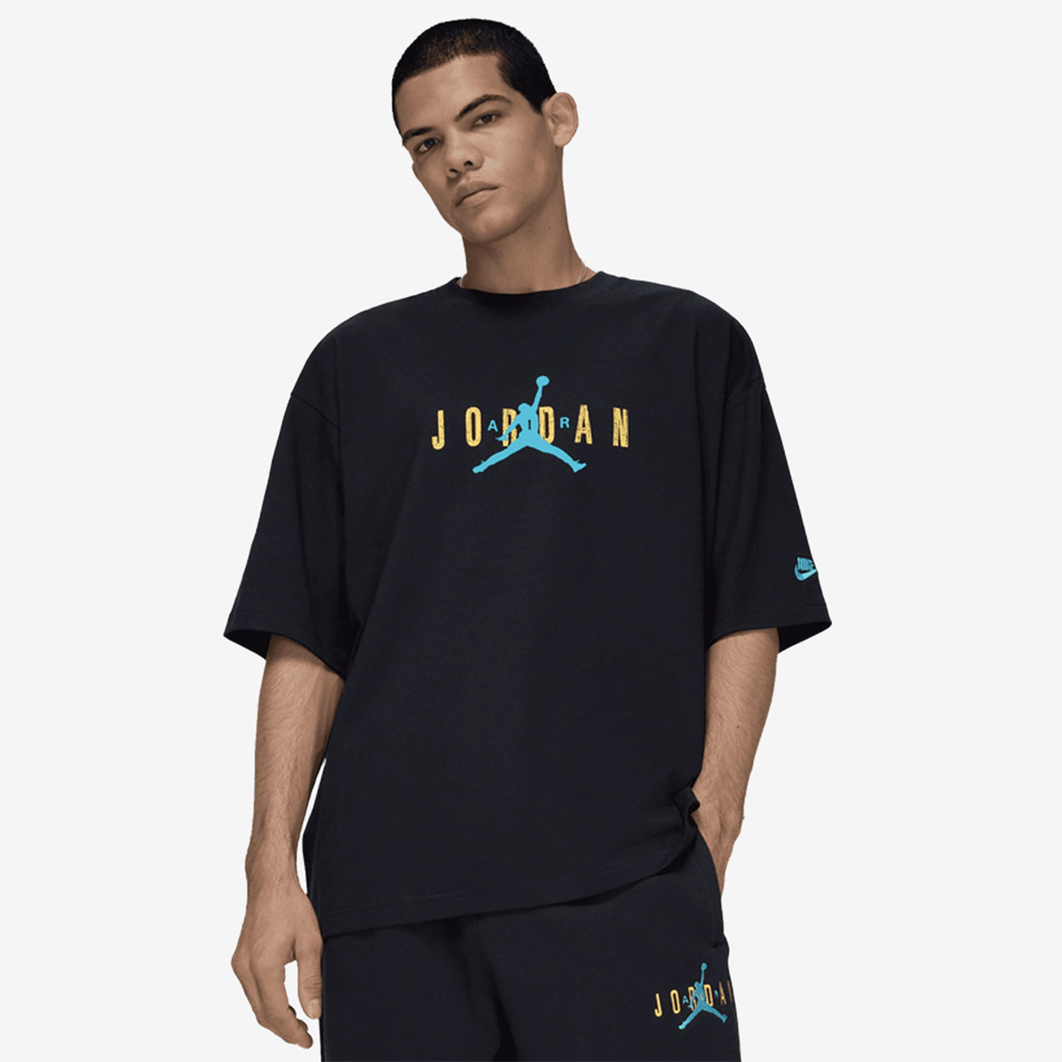 Jordan Brooklyn Air Oversized T Shirt Black Gamma Blue 1